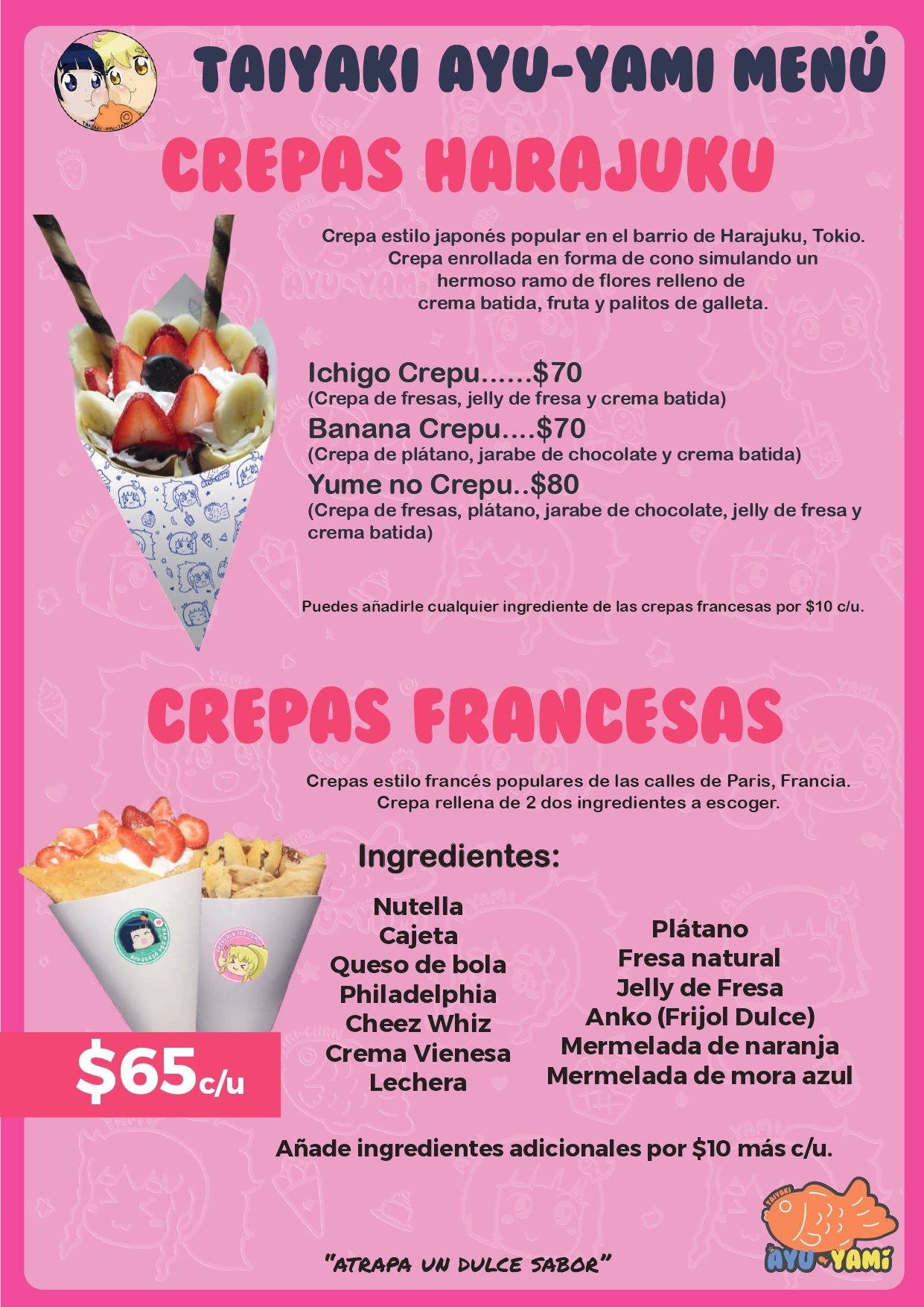 Menú crepas